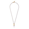 SMALL FACETED CRYSTAL CAP BRASS / RAW CLEAR QUARTZ PENDANT