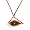 PYRE EYE PENDANT SAPPHIRE BRASS