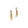 HUGGIE U HOOPS / MANTIS FEATHER DROP BRASS