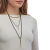 Triple Layer Choker with Quill Spike Drops Brass