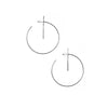Large Lined Circle Hoops Sterling