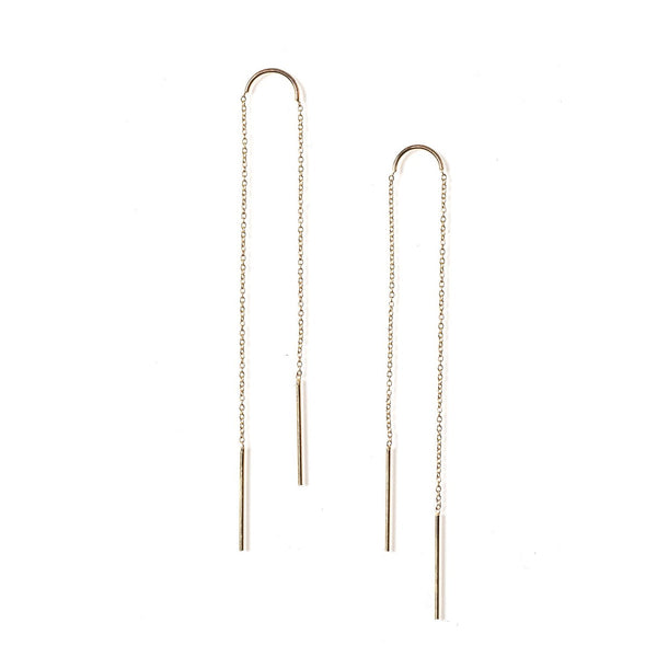 Petite Arc Ear Threaders Yellow Gold