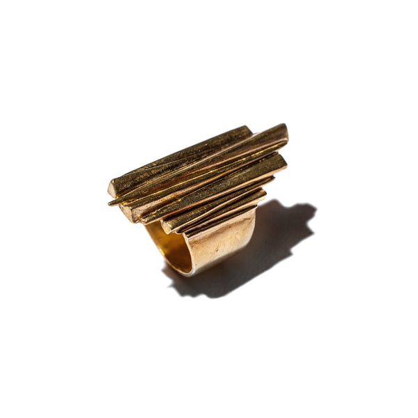 Emerald City Ring in Brass