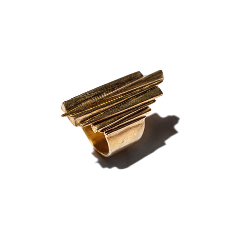 Emerald City Ring in Brass