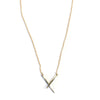 Crossed Twist Spike Necklace Gold