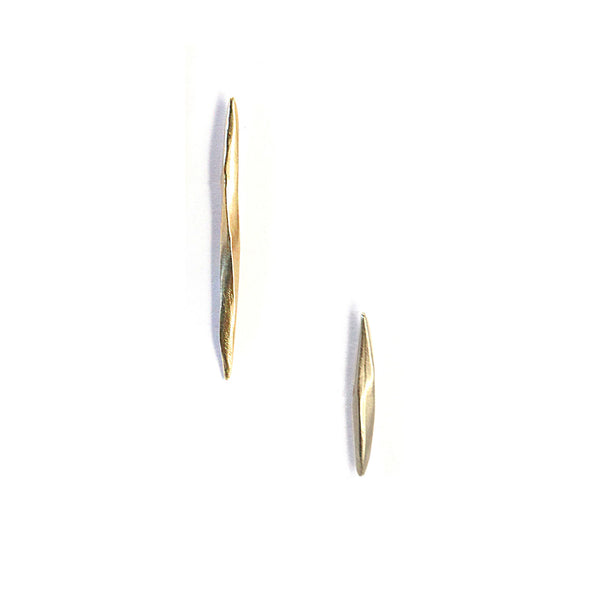 Asymmetrical Twist Spike Studs Gold