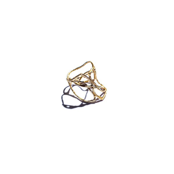 Willow Cage Ring Brass