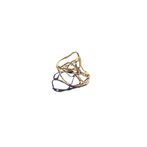 Willow Cage Ring Brass