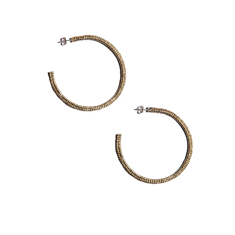 Cast Macramé Brass Hoops