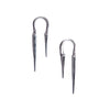 Reverse Horseshoe Earrings W Spike Drops Sterling