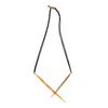 CROSSED BRASS QUILL NECKLACE