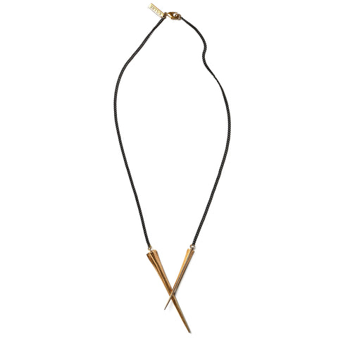 Crossed Telson Pendant Brass