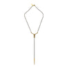 Small Mirrored Ray Y Necklace with Telson Drop Brass