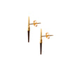 Petite Bionic Spike Quill Studs Yellow Gold