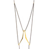 Double Ray Swag Necklace Brass