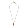 Large Faceted Crystal Cap Brass / Raw Clear Quartz Pendant