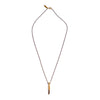 Small Faceted Crystal Cap Brass / Raw Smoky Quartz Pendant