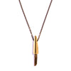 Small Faceted Crystal Cap Brass / Raw Smoky Quartz Pendant