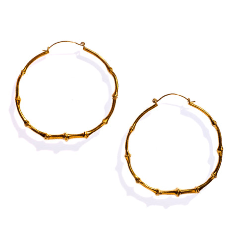 Bat Tail Hoops Brass