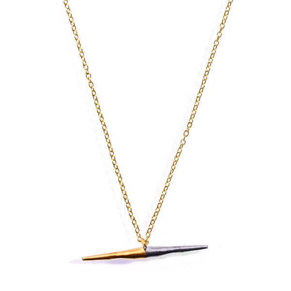 Petite Bionic Spike Necklace Yellow Gold / Sterling Silver On Gold Chain