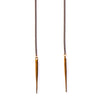 Large Ellipse Lariat W Spike Drops Brass