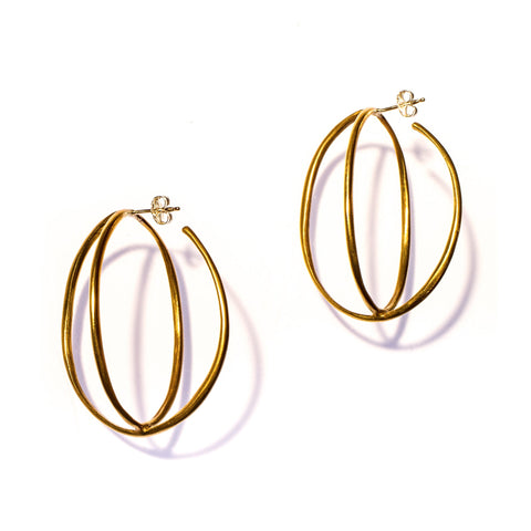 DOUBLE ELLIPSE HOOPS BRASS