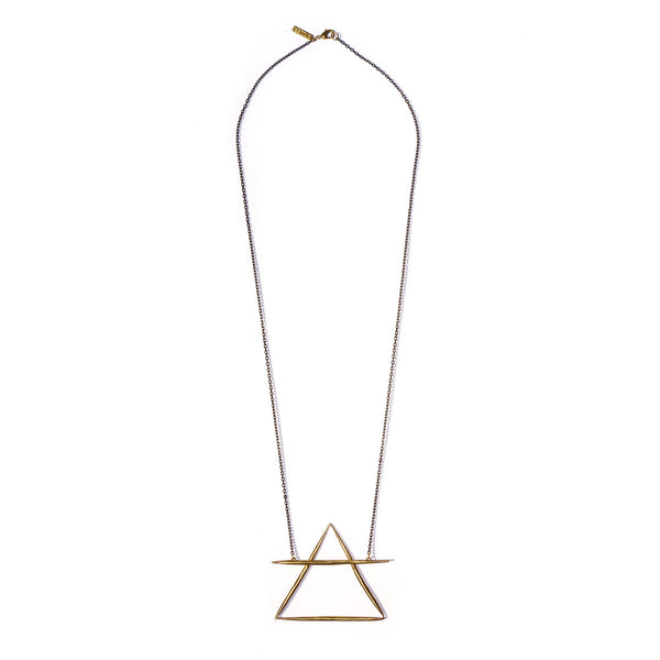 LARGE AIR NECKLACE LONG BRASS