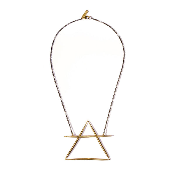 LARGE AIR NECKLACE SHORT BRASS