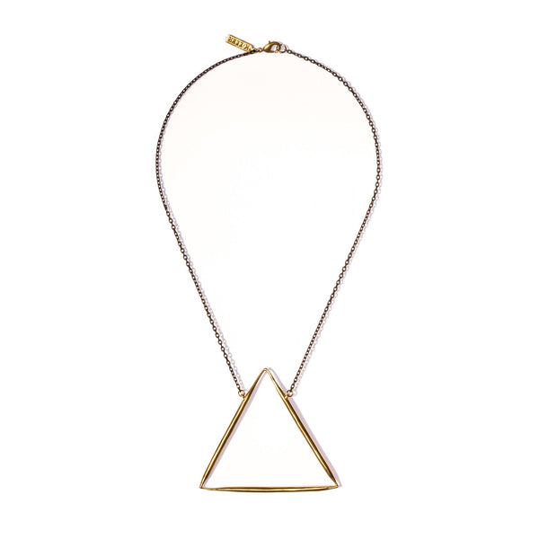 LARGE FIRE NECKLACE SHORT BRASS