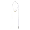 LARGE ELLIPSE W SPIKE DROPS BRASS / SILVER CHAIN