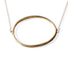 LARGE ELLIPSE W SPIKE DROPS BRASS / SILVER CHAIN