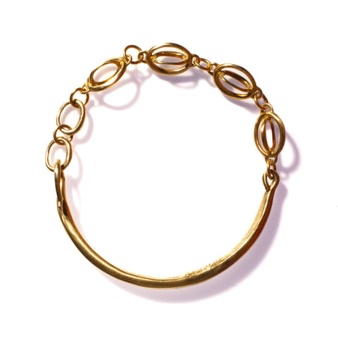 ENCOMPASS ELLIPSE LINKED HINGE BRACELET BRASS