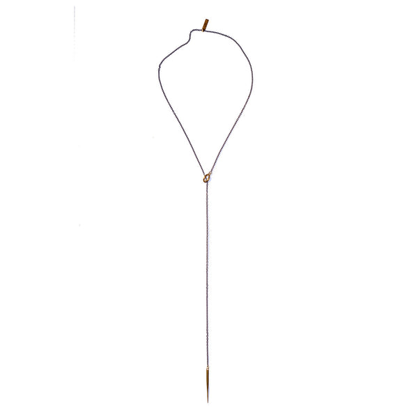 ENCOMPASS ELLIPSE SPIKE LARIAT BRASS