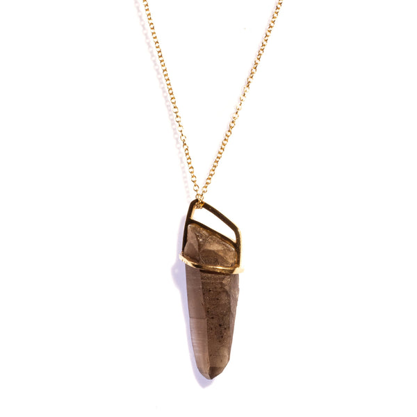 ONE OF A KIND DIADEM SMOKY QUARTZ IN 10K YELLOW GOLD
