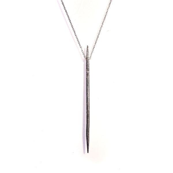 SILVERED CAST TOOTHPICK PENDANT STERLING SILVER