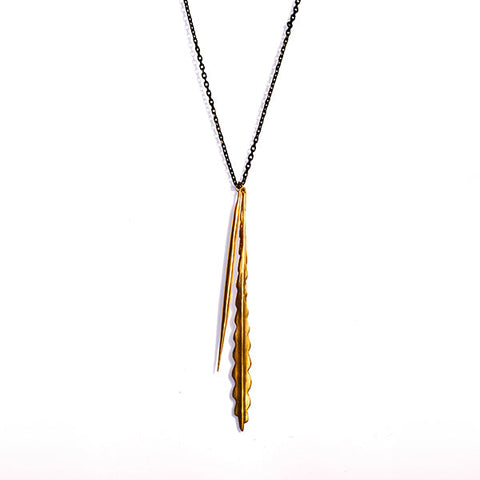 SVELTE RIC RAC / QUILL NECKLACE BRASS