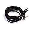 TOGGLE LEATHER WRAP BRACELET / NECKLACE BLACK / STERLING