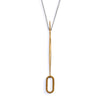 BUBBLE WAND PENDANT BRASS ON SILVER CHAIN
