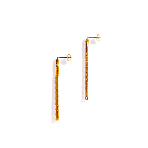 BABY BOX CHAIN SHORTIES EARRINGS BRASS