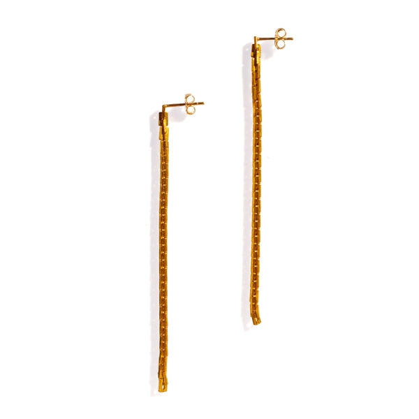 BABY BOX CHAIN SHIFTER EARRINGS BRASS