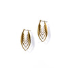 SMALL MERGING MANTIS FEATHER EARRINGS BRASS