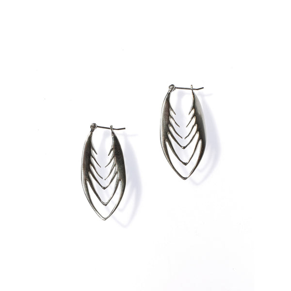 SMALL MERGING MANTIS FEATHER EARRINGS STERLING