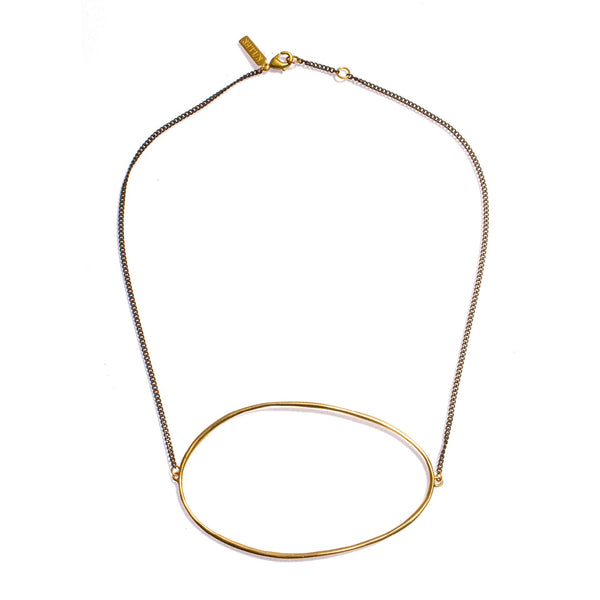 OVERSIZED ELLIPSE NECKLACE BRASS