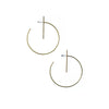 Large Lined Circle Hoops Brass