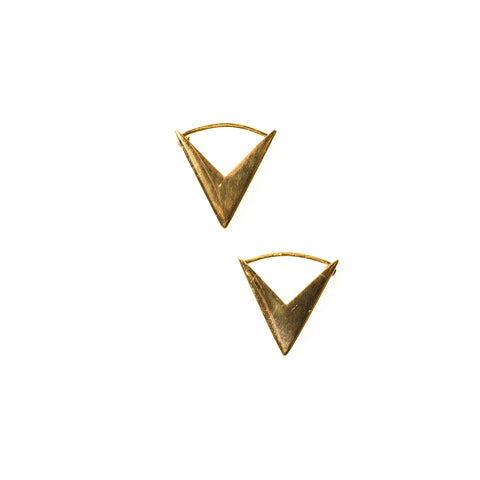 Arrow Hoops Yellow Gold