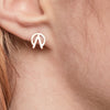 Petite Flying V Studs Yellow Gold