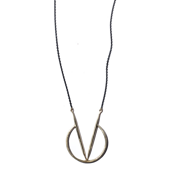 Flying V Pendant in Brass