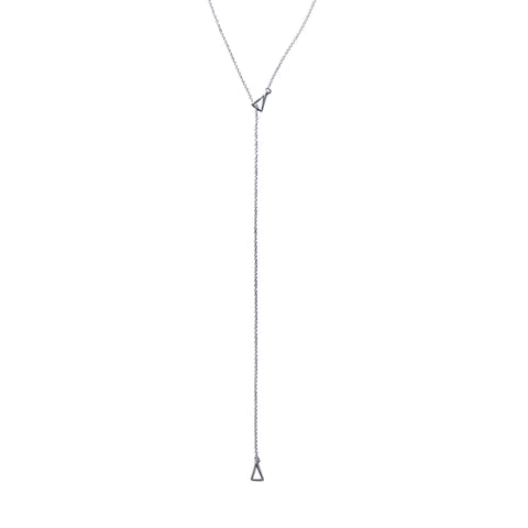 Petite Triangle Lariat in Sterling