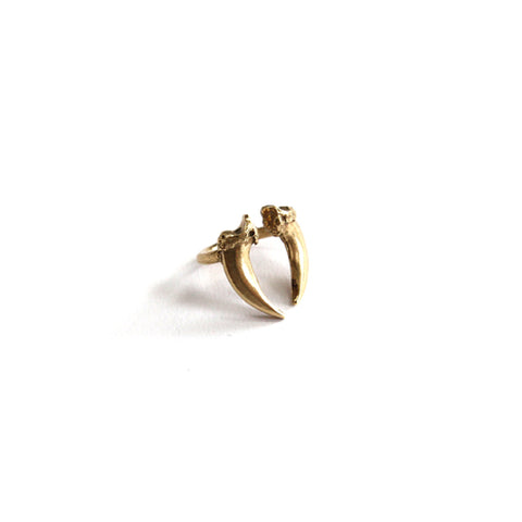 Brass Double Claw Ring