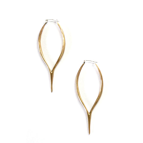 Merging Quill Earrings Brass